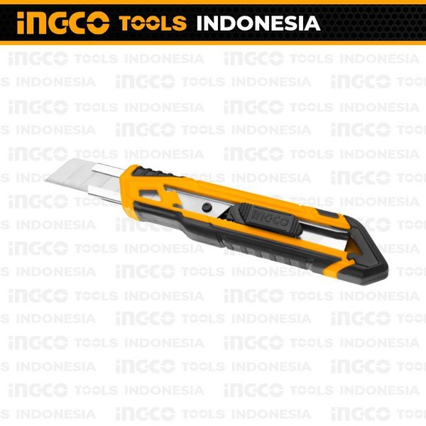 

Cutter Knife Auto Lock 18 MM INGCO HKNS16518 Premium Blade Pisau Potong Serbaguna Cuter Alat Pemotong Kertas PVC Kardus