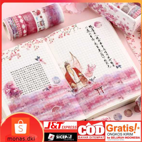 

Lakban Stiker Hias Buku Diary Album Tape 10 Roll TH0100