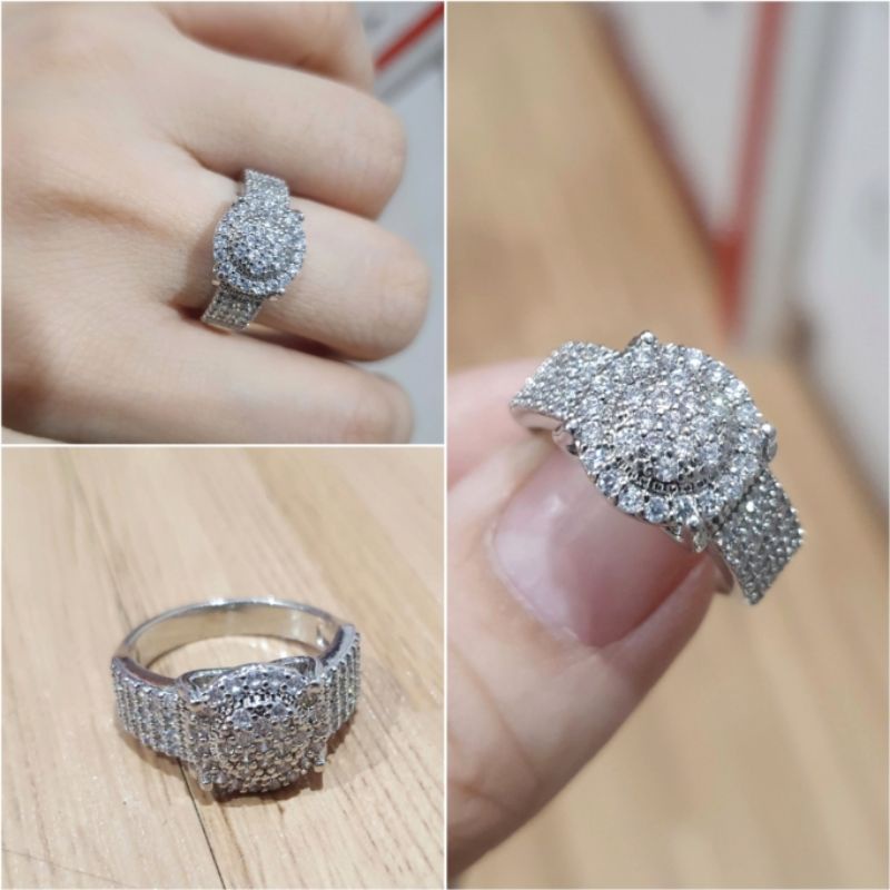 Cincin Zircon Premium Quality Lapis emas Anti Karat Anti Alergi Ring Zircone mata kilau 01