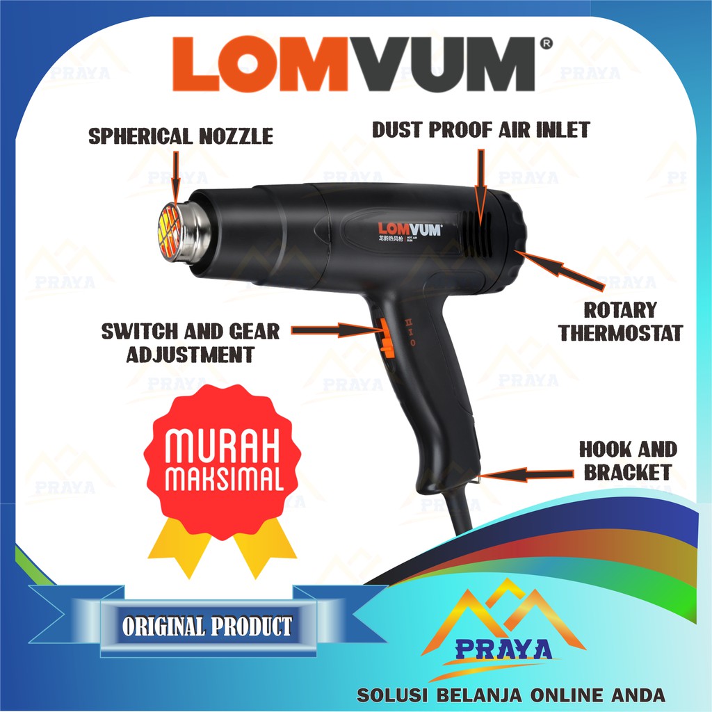 PREMIUM MESIN HEAT GUN HOT AIR GUN UDARA PANAS PEMANAS