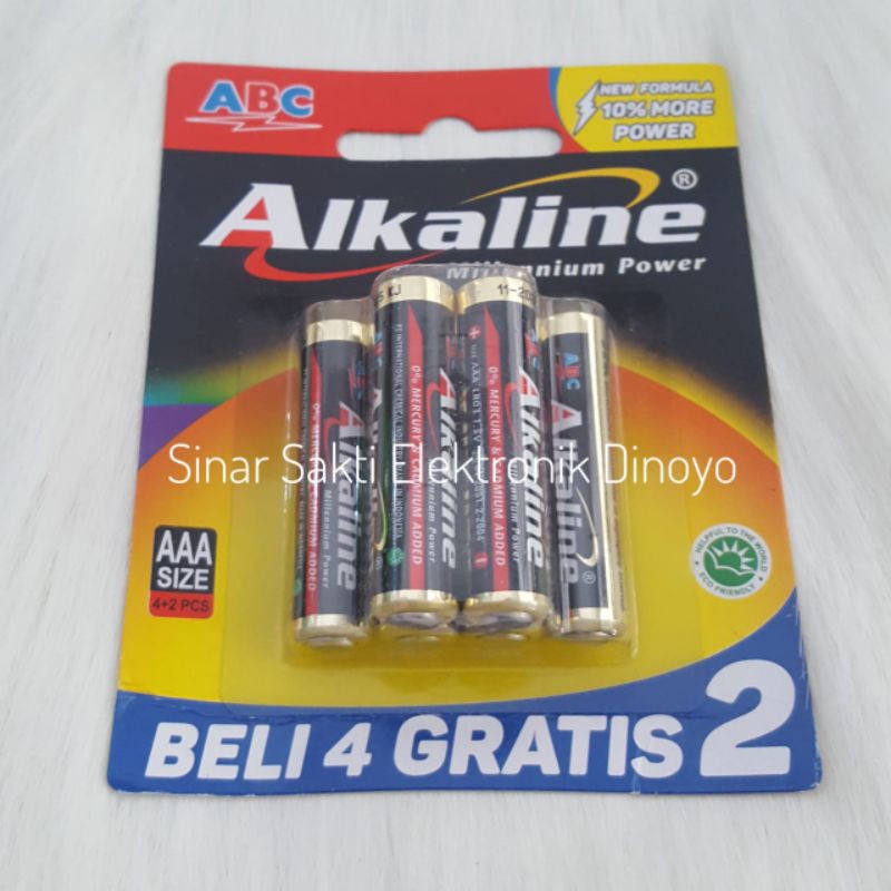 Baterai Battery Batere Batrai ABC Alkaline AAA  A3 isi 6 pcs