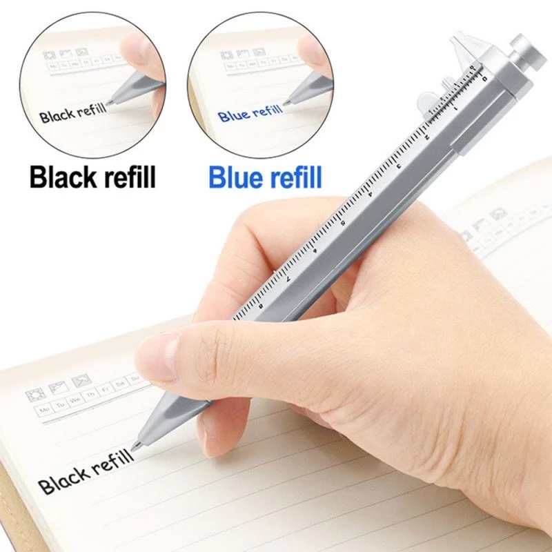 Vernier Caliper Pen 1.0mm Tinta Hitam / Biru Untuk Stationery