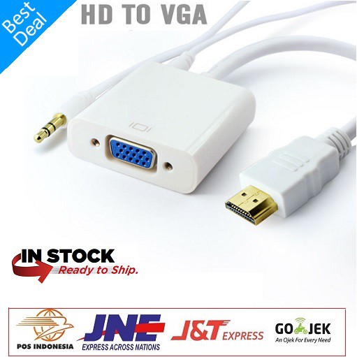 CONVERTER HDMI TO VGA WITH AUDIO - KABEL HDMI TO VGA AUDIO