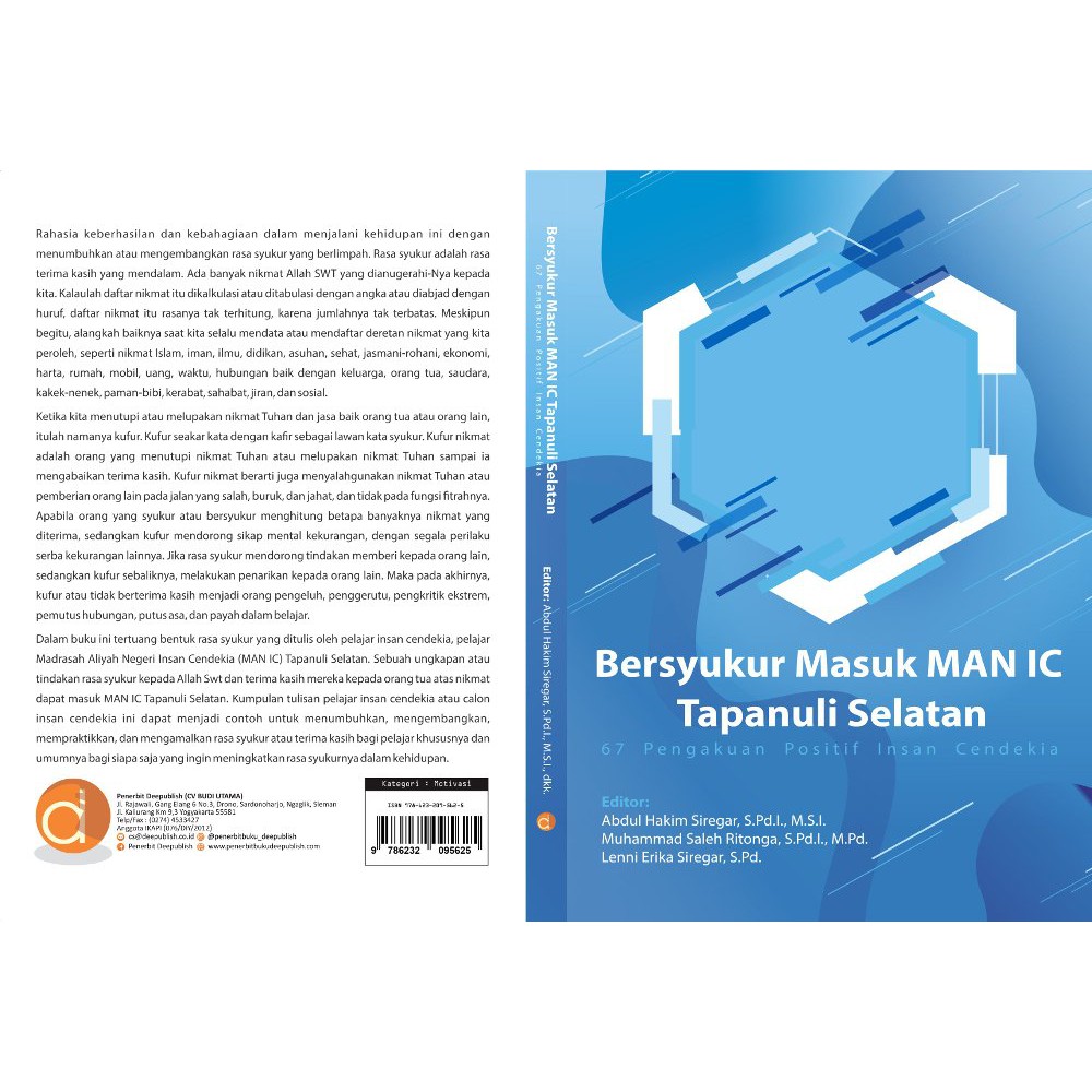 Buku Bersyukur Masuk MAN IC Tapanuli Selatan