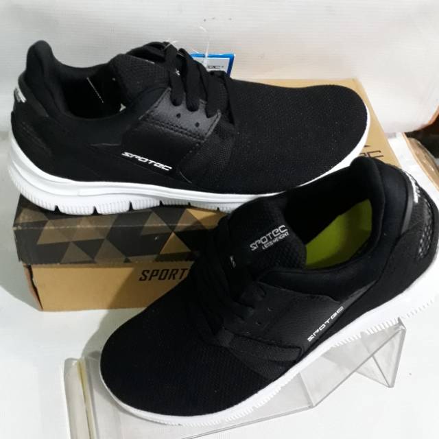 Sepatu sekolah merk SPOTEC original art hexa sneakers hitam
