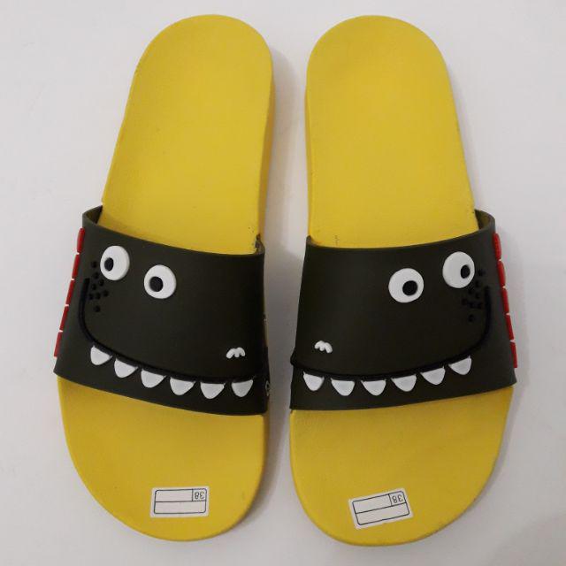 NILDA Collection - SANDAL JELLY CROCO WEDGES KARAKTER WANITA-ARMY KUNING