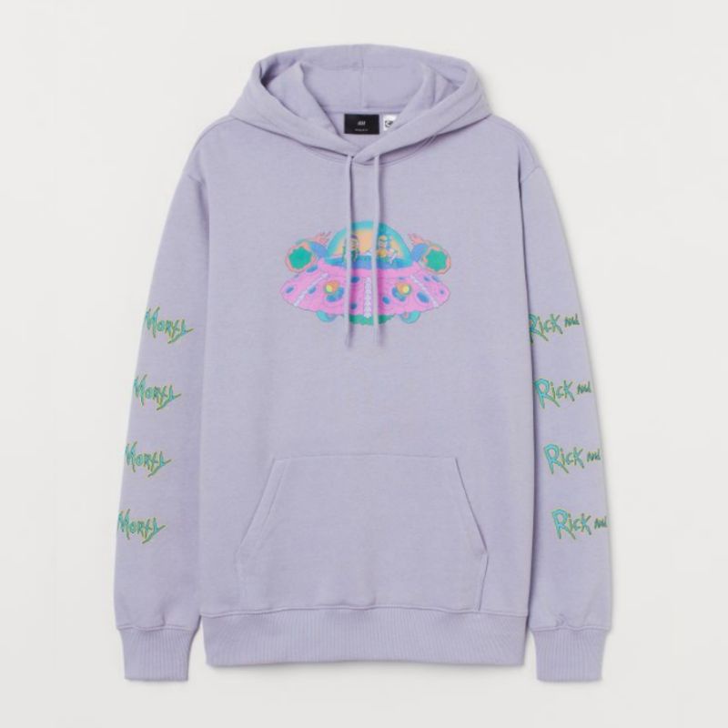 HOODIE HM HNM RICK N MORTY LIGHT PURPLE