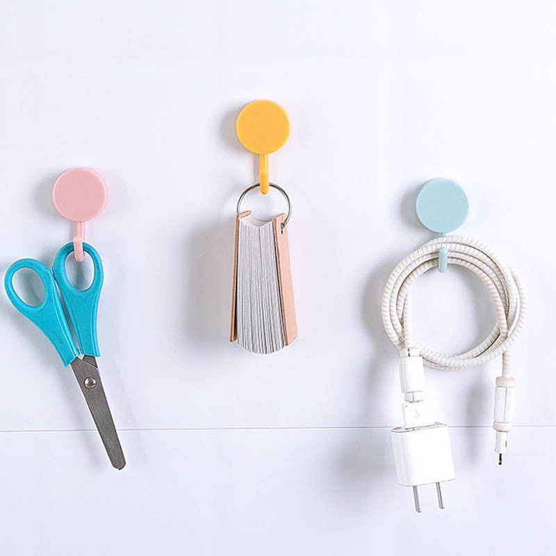 Gantungan Hook Bulat Polos / Hook Bulat Mini / Hook Tempel Dinding Serbaguna / Wall Hook Multifungsi