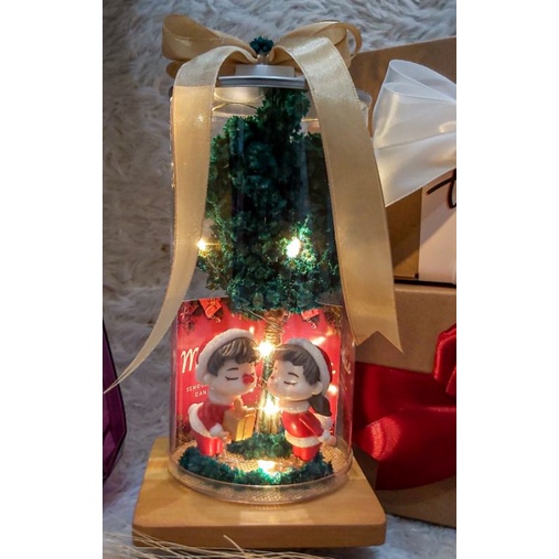 KADO NATAL Pasangan Miniatur Christmas In Tube / Hadiah Natal / Kado Christmas Tahun Baru / Merry Christmas &amp; Happy New Year / Kado Christmas / Hiasan Natal / Lampu Tidur Natal / Dekorasi Rumah / Dekorasi Natal / Lampu Natal Aesthetic