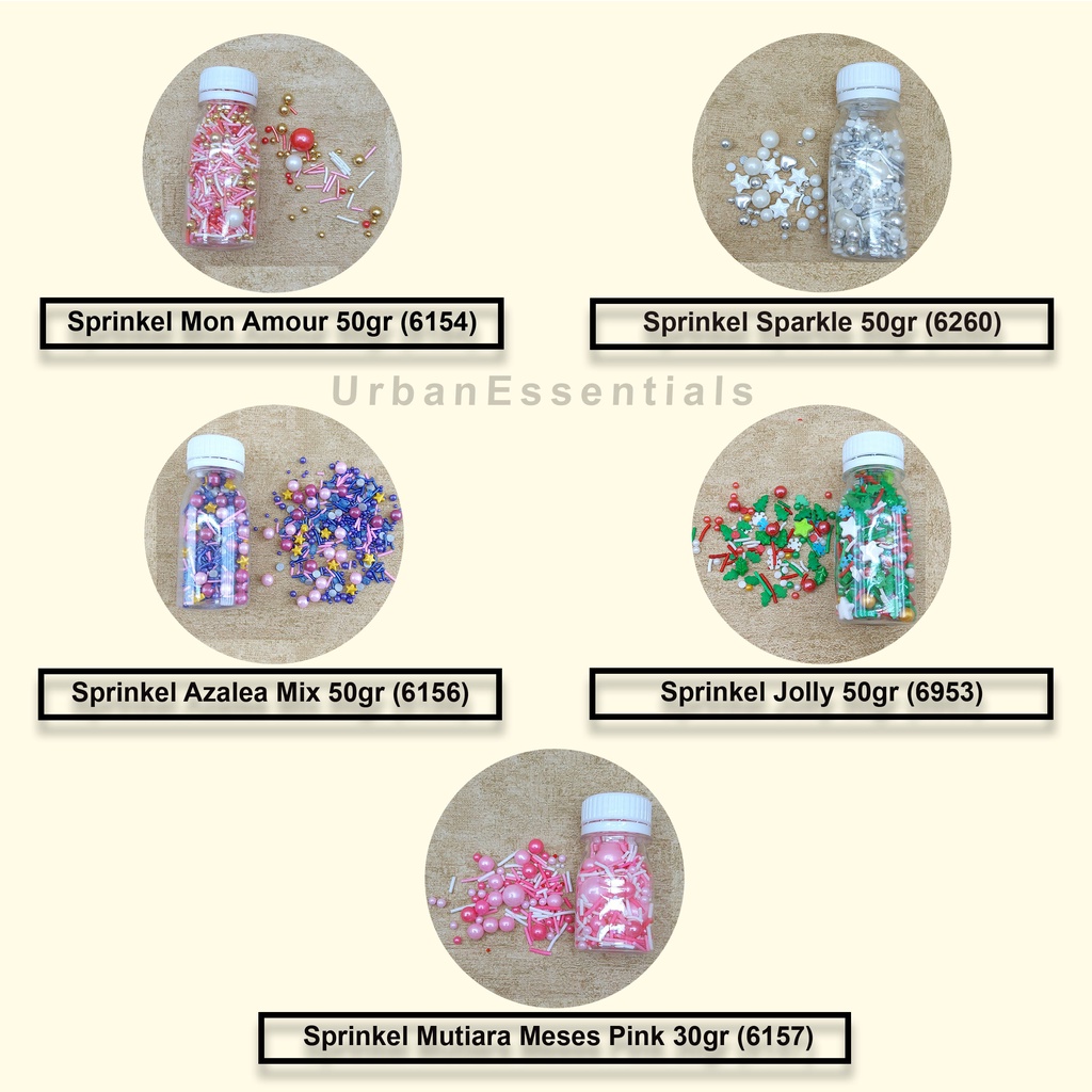 

Hiasan Kue Sprinkles sprinkle sprinkel 50 Dan 30 Gram 5 Varian