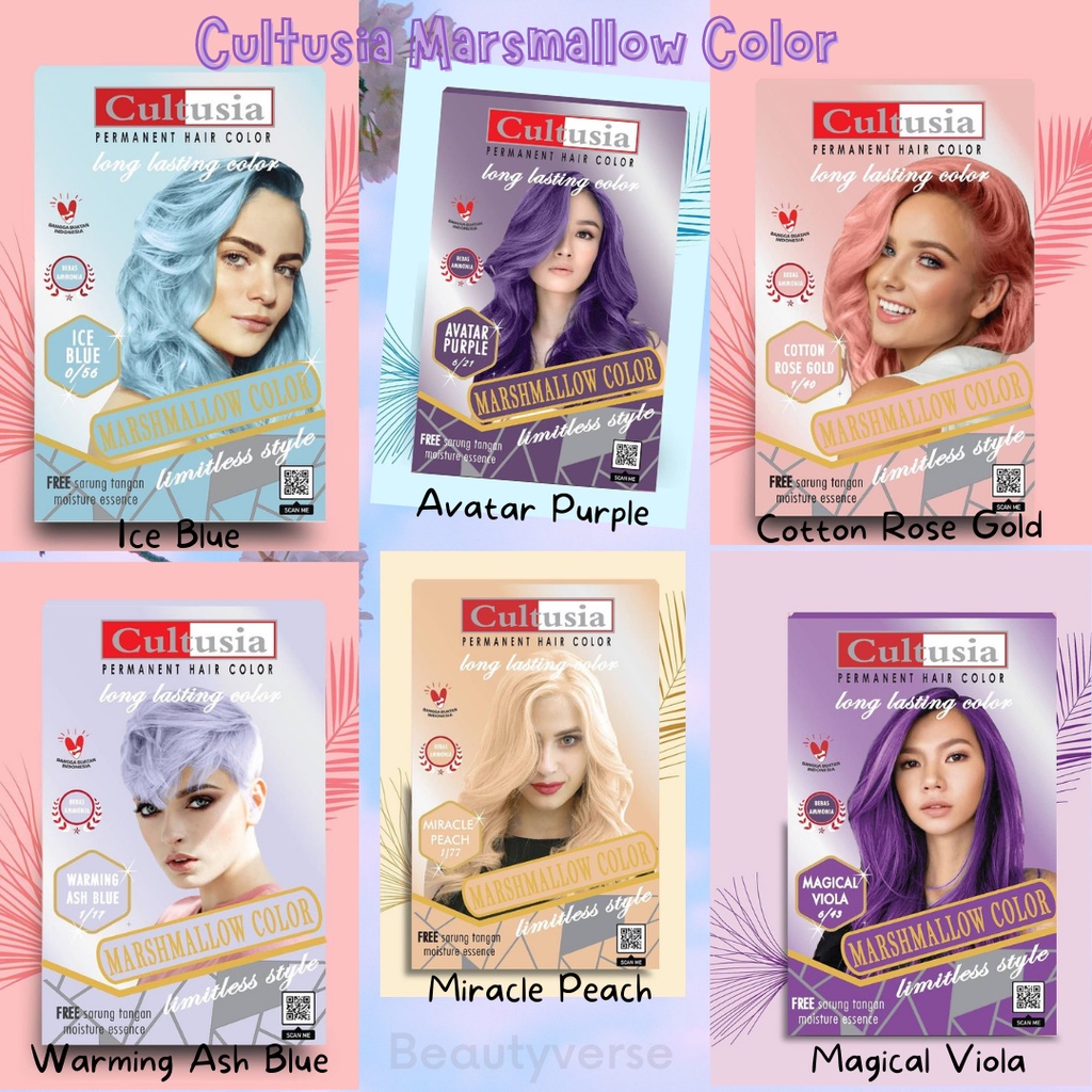 Cultusia Marsmallow Colour Ice Blue / Avatar Purple / Miracle Peach/ Magical Violet 30ml Cultusia Ma
