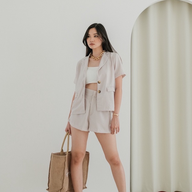 [TAVIA] EDEN SET / SETELAN WANITA / OUTER KOREA WANITA / ATASAN WANITA / BLAZER KOREA WANITA-1