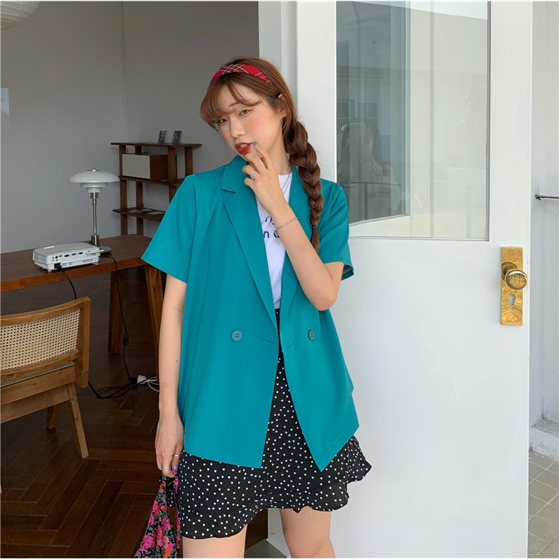 semi blazer korea wanita Suit Jacket Women Lengan Pendek setelan blazer 2023 murah pakaian Outer