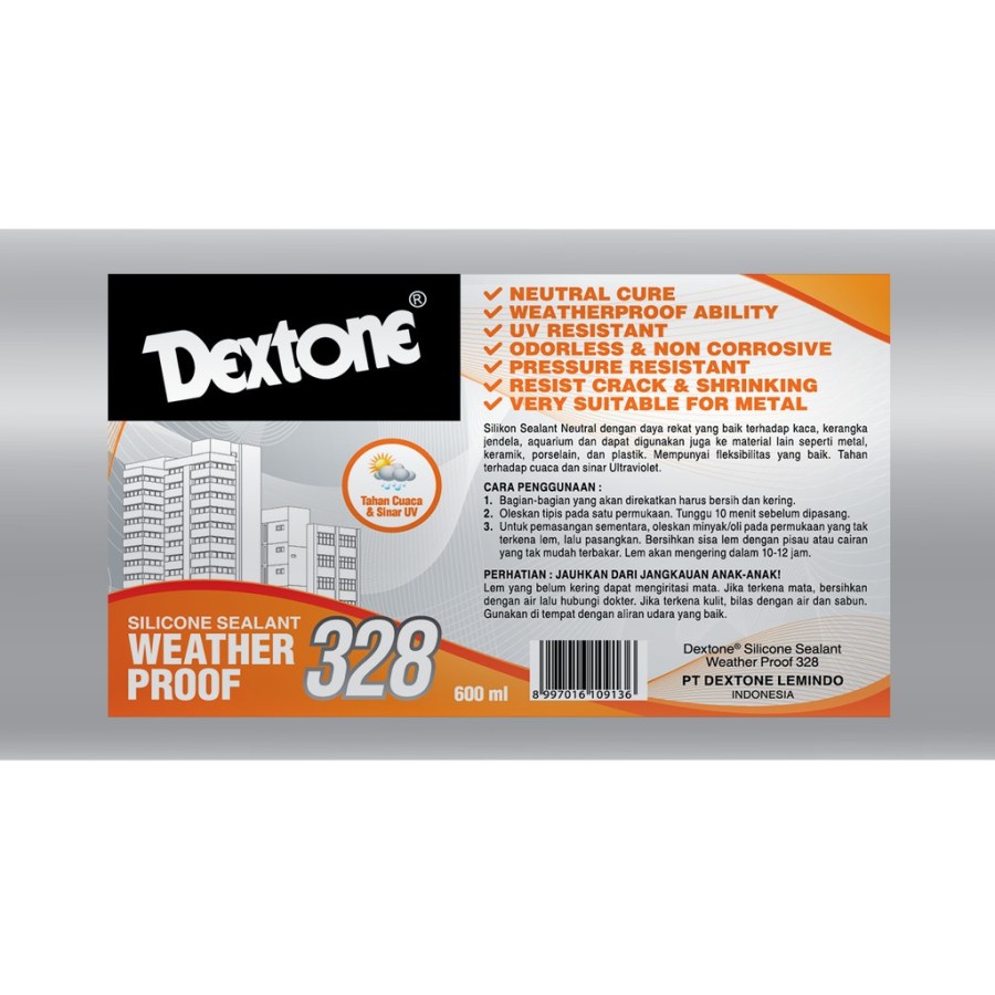 Lem Kaca Besi Silicone Sealant Weatherproof Tahan Air Dan SInar UV