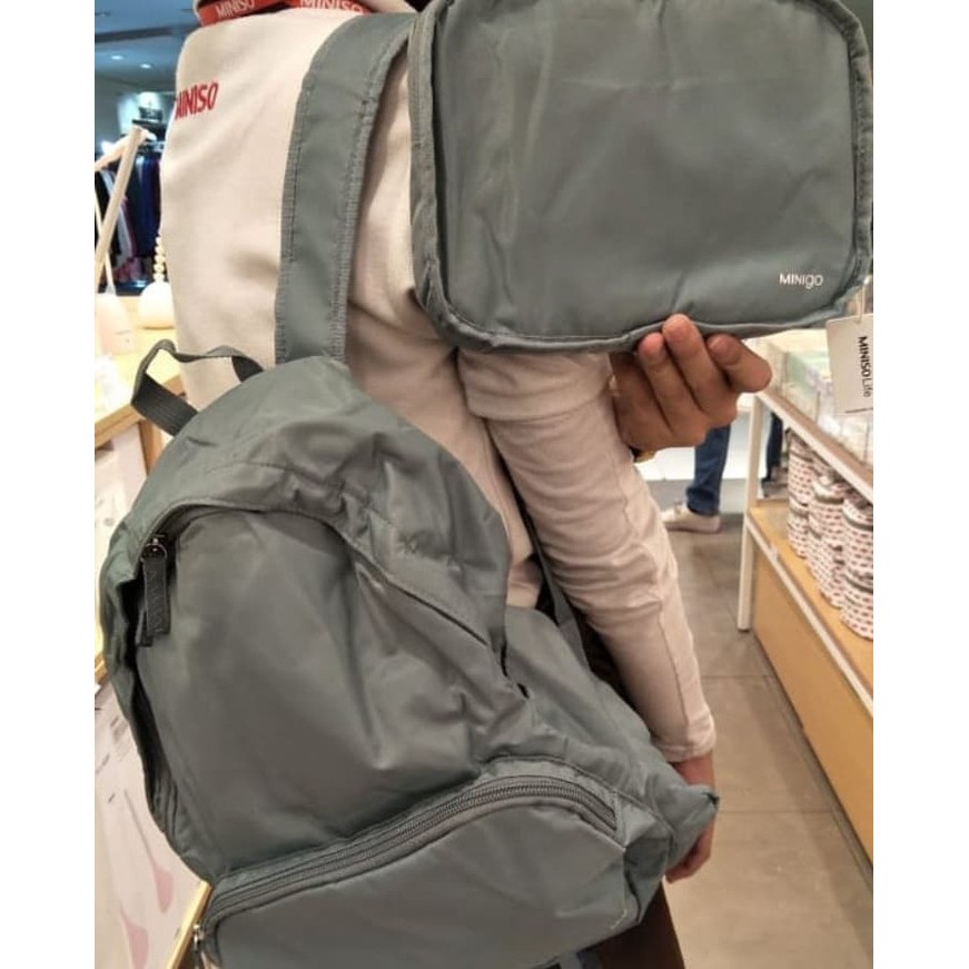 Hot sale  Japan Quality Miniso - Tas Ransel Lipat Backpack Simple 2 Fungsi  hanya di shopee