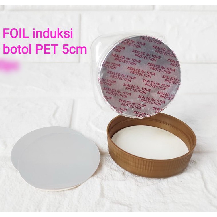 Seal Botol Pet Induksi Aluminium Foil 5cm/plug/ Tutup Dalam/ Plug/ Sumpel/ Inner/ Tutup Bening