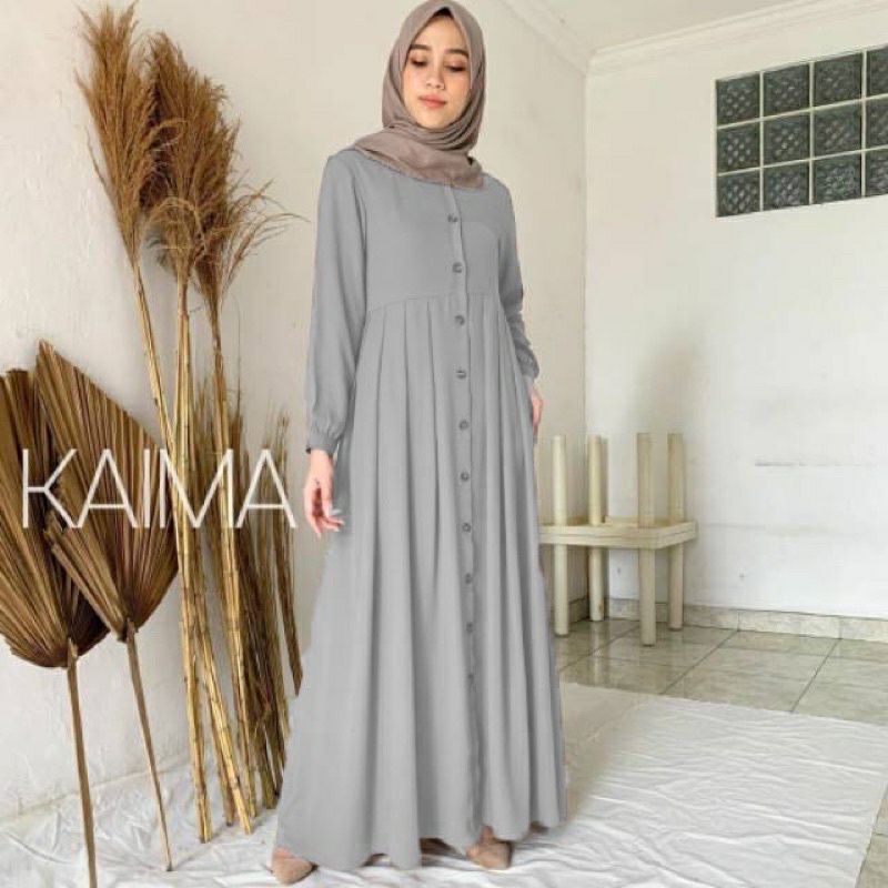 [ BISA COD ] KAIMA RINJANI KANCING REMPEL JUMBO BUSUI FRIENDLY/GAMIS WANITA/PAKAIAN MUSLIM