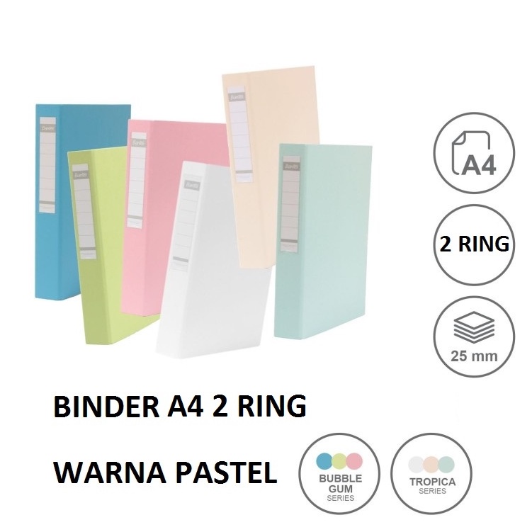 

Bantex Binder A4 2 Ring Warna Pastel