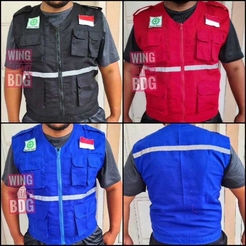 Rompi proyek Drill - Rompi kerja - Rompi vest pria terlaris - Rompi wearpack