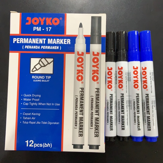 

JOYKO Spidol Permanen Permanent Marker Pm-17 / Pm-18 Hitam Biru