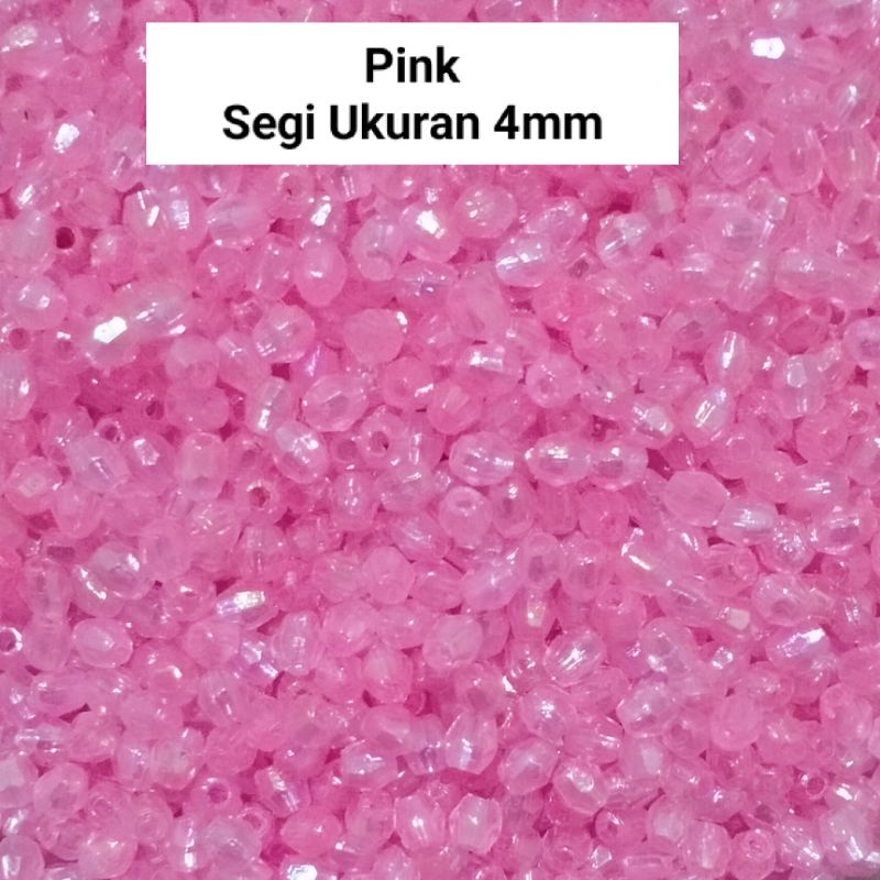 Payet Mote Mutiara Segi Pelangi Ukuran 4mm - 10 Gram