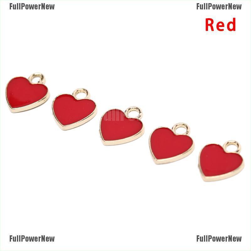 [FULLのJY] 20Pcs/Set Enamel Alloy Love Heart Charms Pendant DIY Craft Jewelry Making Gift