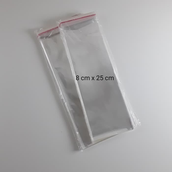 PLASTIK OPP SEAL 8 X 25 X 03 - PLASTIK KEMASAN BENING ISI 100 LEMBAR