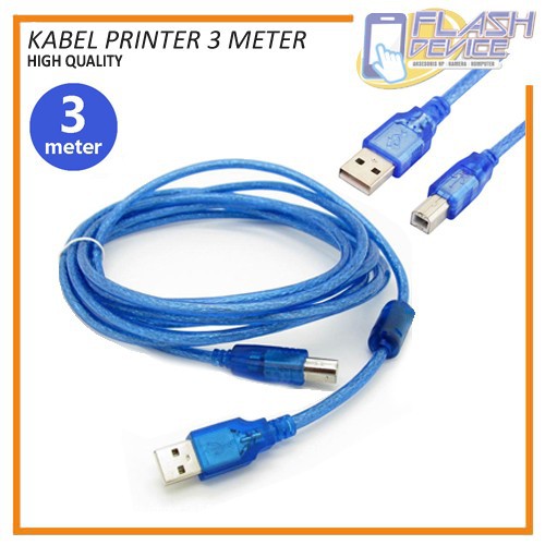 Kabel Konektor USB to Printer Panjang 3 Meter HIGH QUALITY untuk Canon / Epson / HP etc