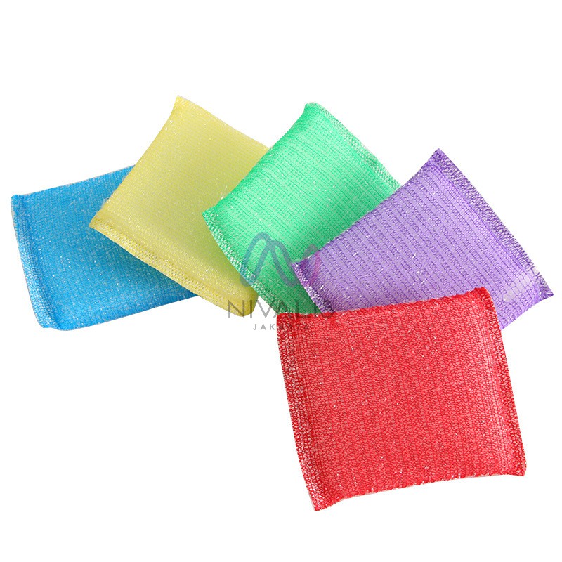 SPON BUSA CUCI PIRING PANCI SERBAGUNA SET 4 PCS WARNA CAMPUR SPONS CUCI PIRING SPONGE BUSA DAPUR