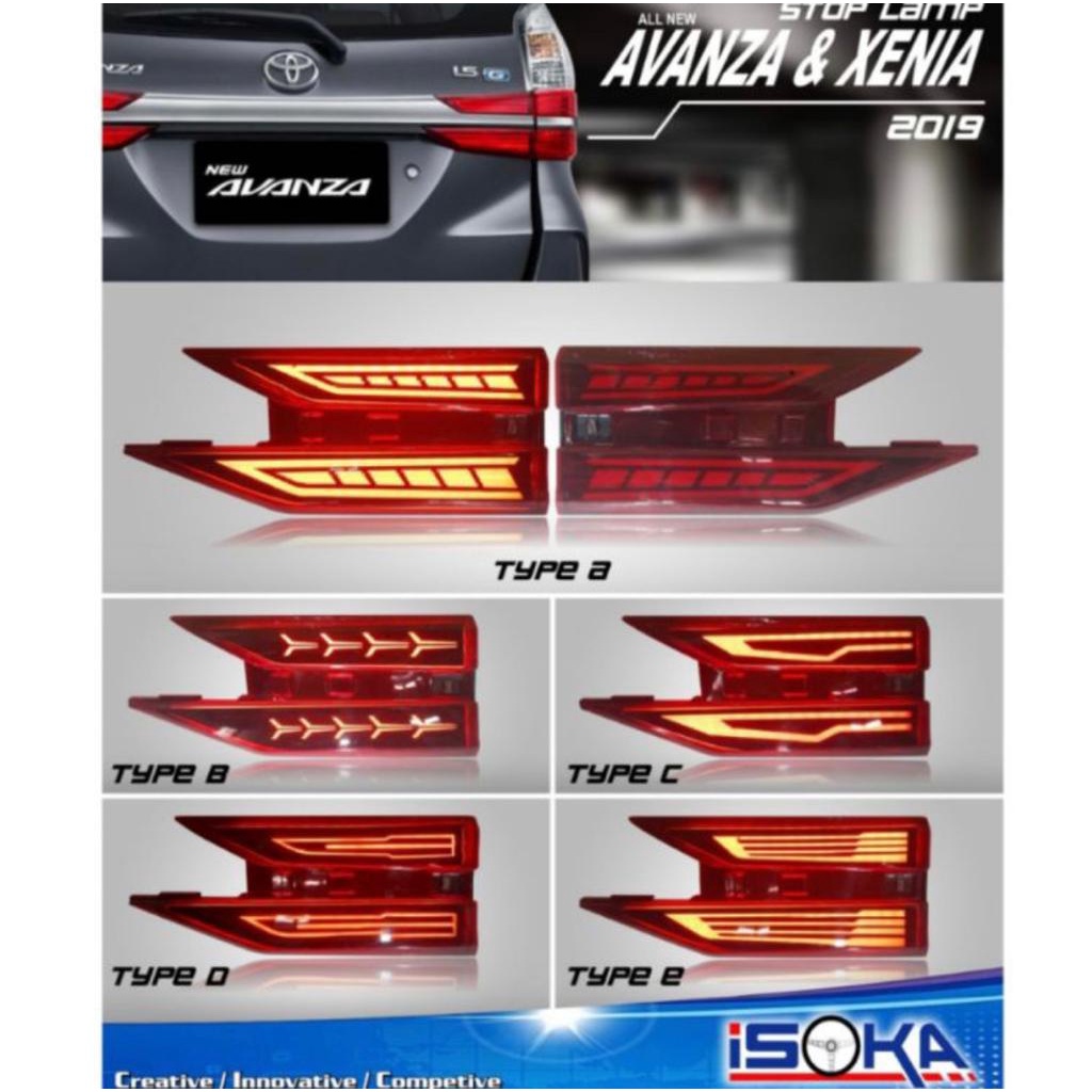 Lampu Stoplamp Belakang Reflektor Avanza Xenia 2019 2021 LED