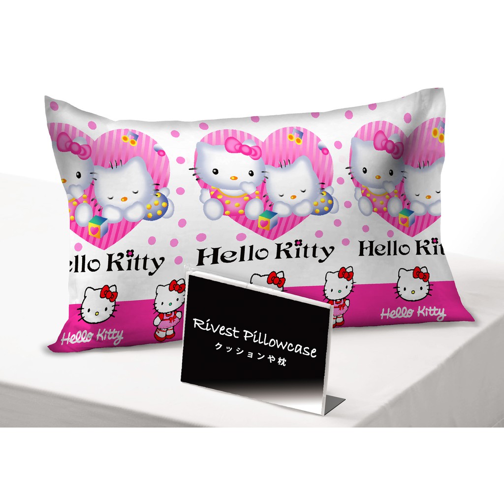 Sarung Bantal / Guling / Bantal Cinta Rivest motif Hello Kitty