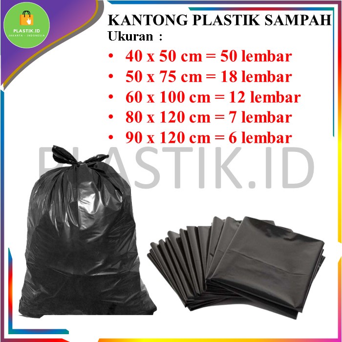 Jual Plastik Sampah Hitam Uk 40x50 50x75 60x100 80x120 90x120 Kantong Trashbag Hd Shopee Indonesia 2511