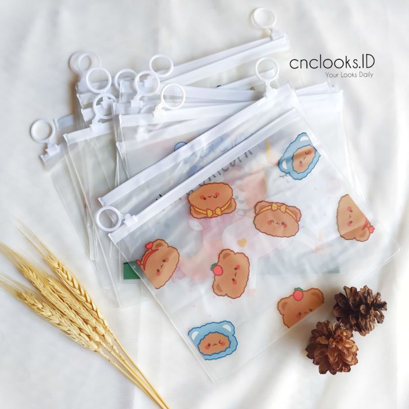 Pouch Transparan/ Transparan Stationary/ Pouch Kosmetik/Tempat Pensil/ Tempat Masker