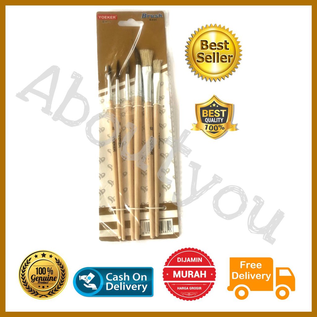 

KUAS lukis cat acrylic Kuas cat air Painting Brush SET 6 in 1