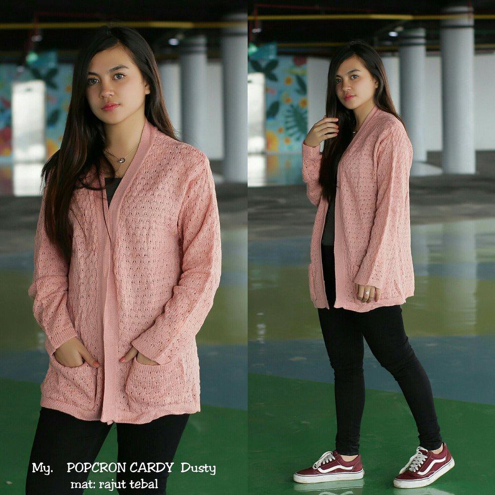 cardigan popcorn shopee