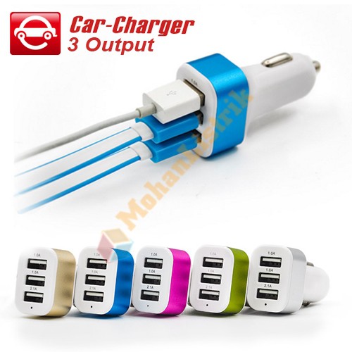 Charger Cas Mobil USB 3 in 1 USB Car Charge 2 Ampere Cash Portable Cas