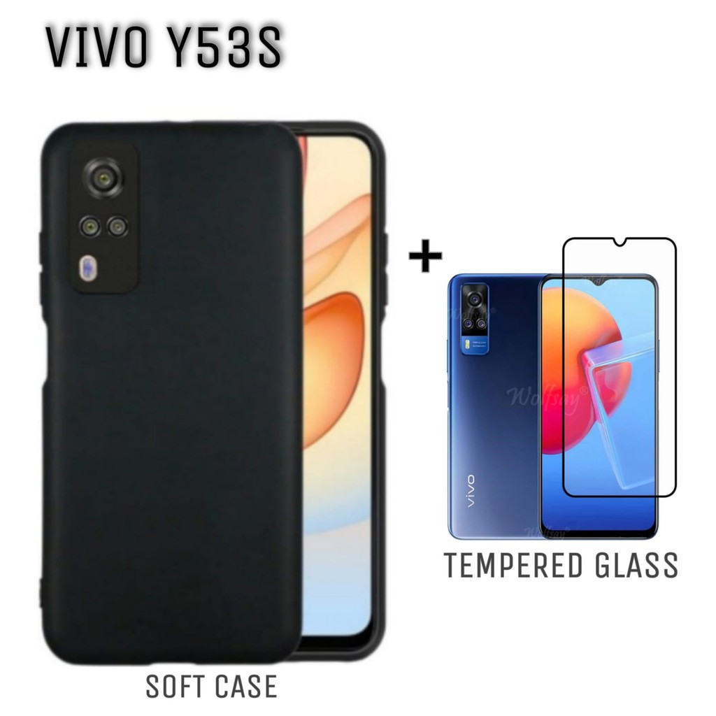 PROMO Paket 2in1 VIVO Y53S Case Matte Stanstone Free Tempered Glass Layar Handphone