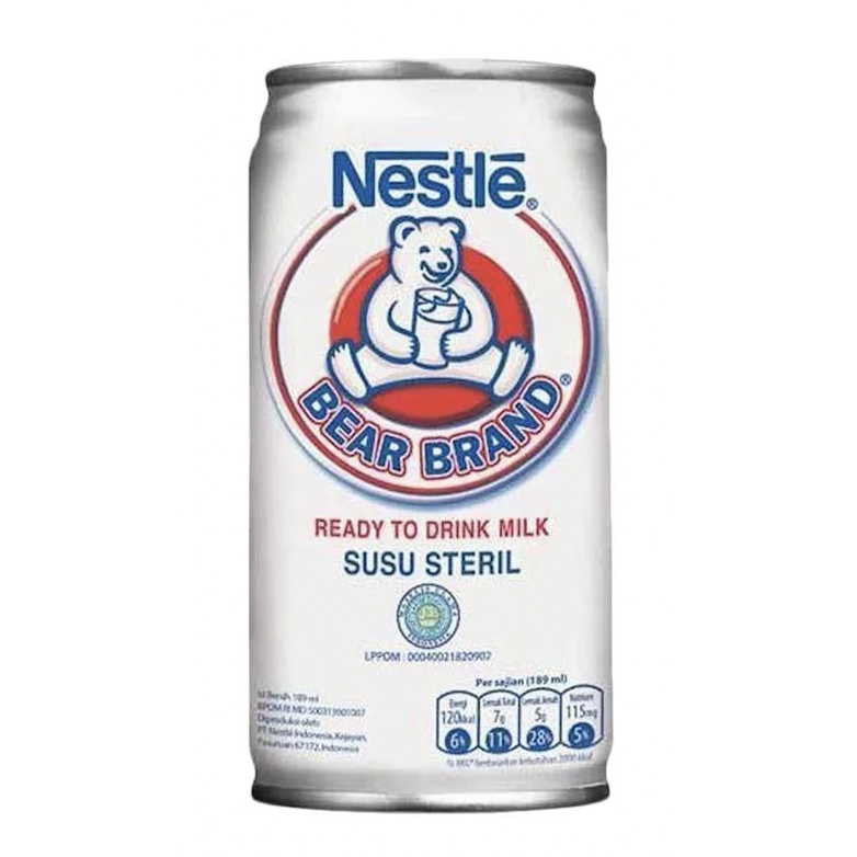 

Nestle Bear Brand Milk Susu Beruang Steril Kaleng 189ml