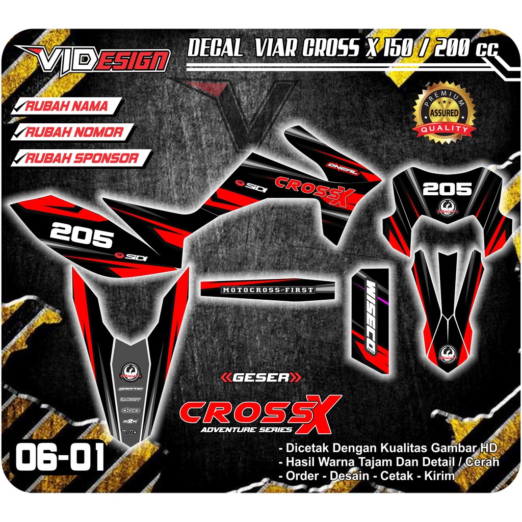 DECAL VIAR CROSS X 150 CC / STICKER STRIPING MOTOR CROSS