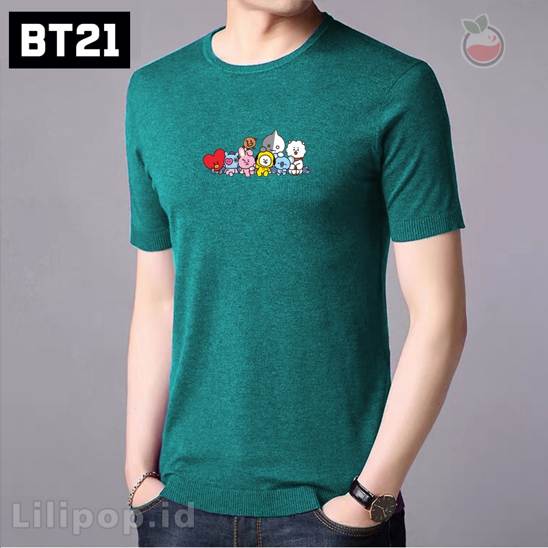 Baju kaos BTS MCD Pria wanita Atasan Lengan pendek kaos Tshirt Basic Cowok katun kombet Bt21