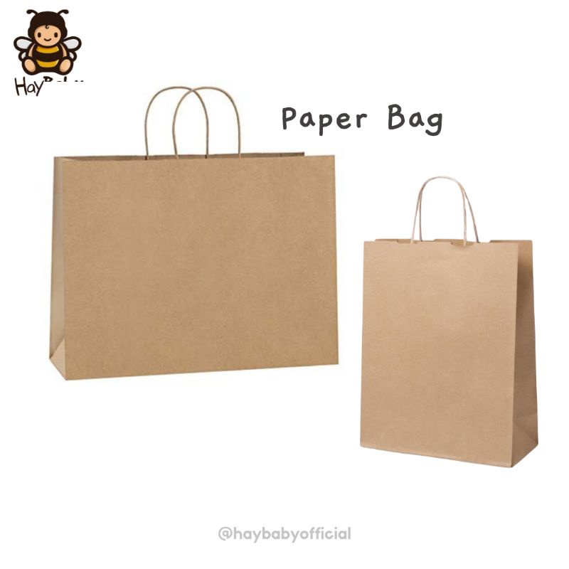 

Paper Bag Jumbo 40x13x35 & paper bag medium 25x10x35 untuk hampers