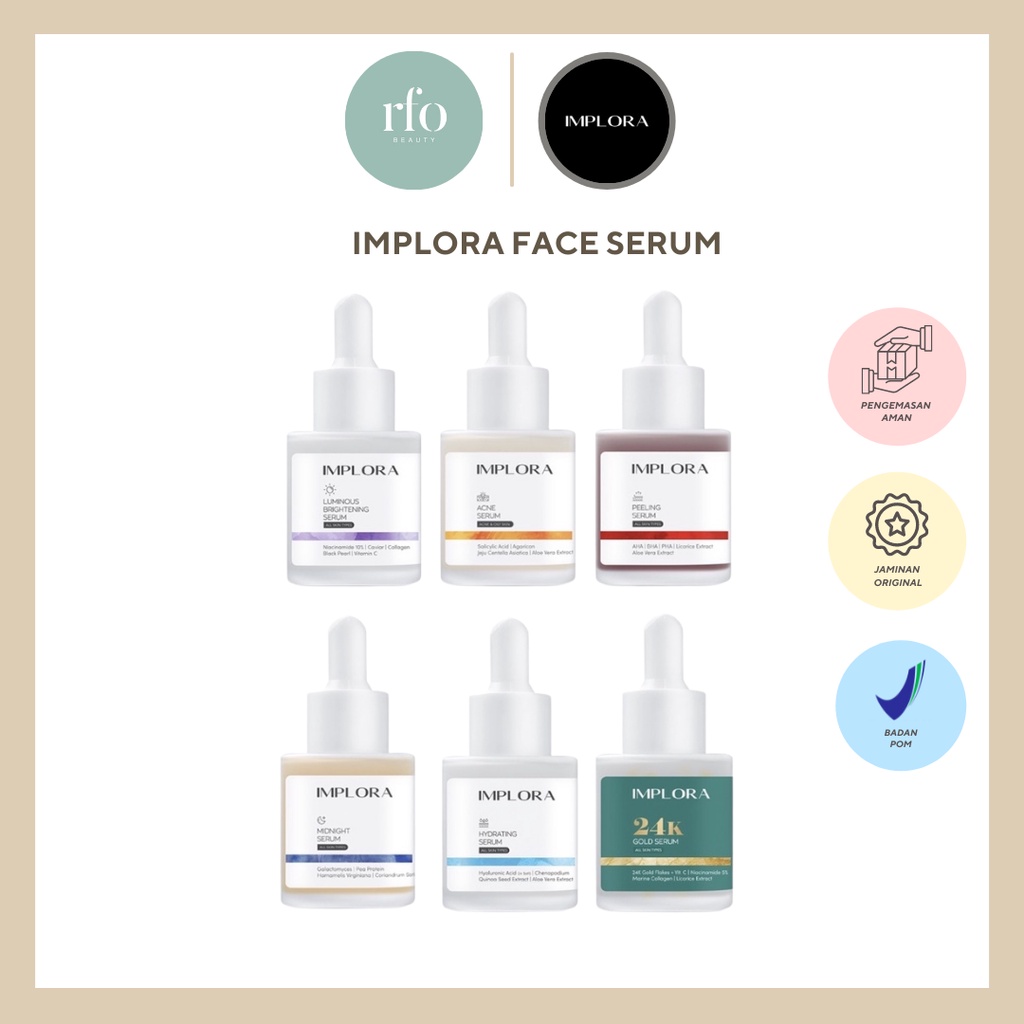 IMPLORA Face Serum ( Brightening, Acne, Midnight, Peeling )