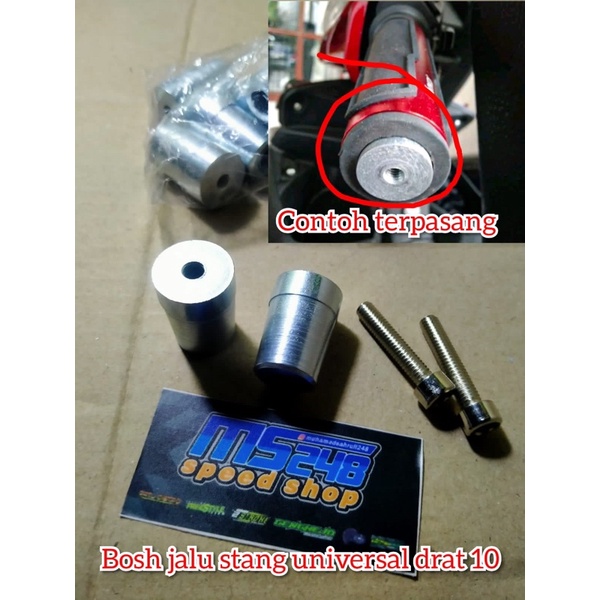 1 Pasang Bosh adaptor jalu stang tanam universal drat 10 plus baut