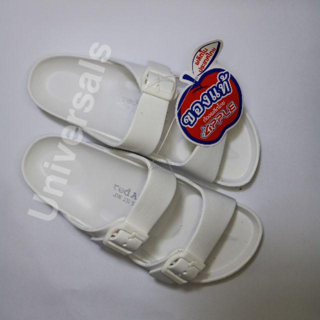 RED APPLE SANDAL DOUBLE STRAP UNISEX ORIGINAL THAILAND MURAH - BG2562 QR0255-WHITE