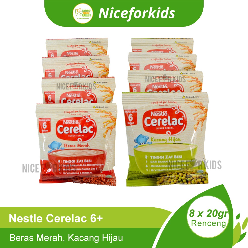 Nestle Cerelac Bubur Bayi 6+ Kemasan Renceng Isi 8 Sachet / Bubur Instan Bayi / Bubur Sereal