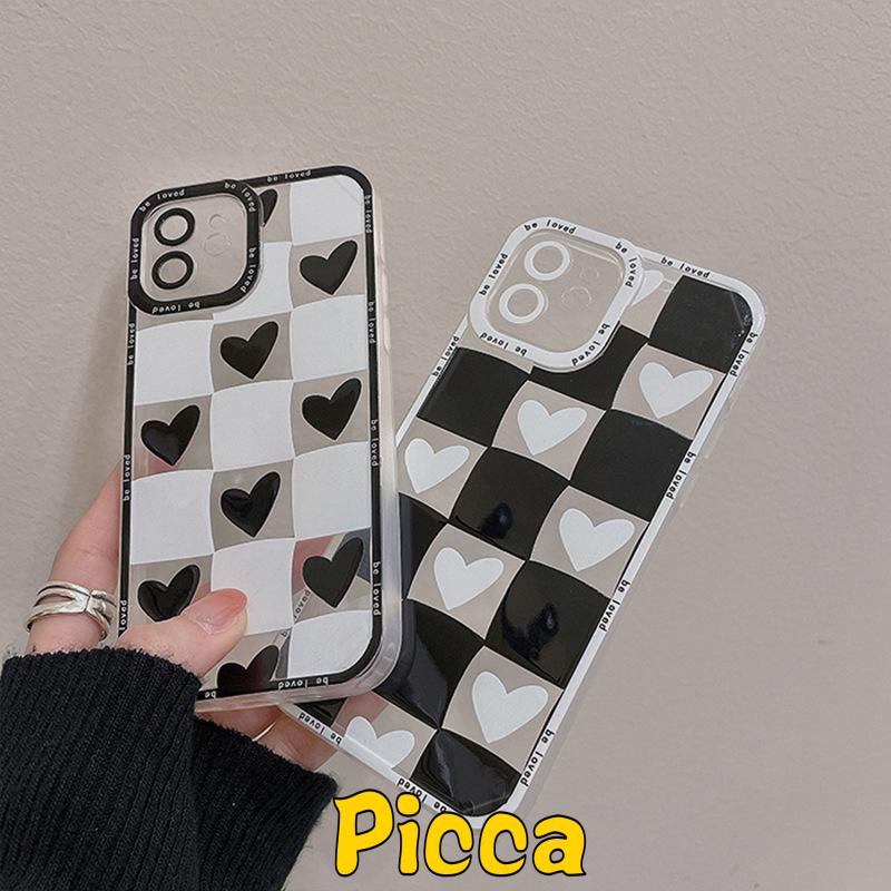 Soft Case Tpu Motif Papan Catur Hati Untuk Iphone 7 8 Plus Xs Max Xr 12 11 13 Pro Max X 6 6S Plus Se 2020