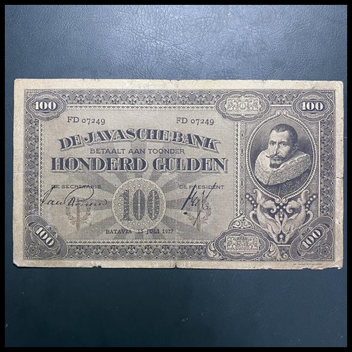 Uang Kuno Indonesia 100 Gulden Jp Coen Tahun.1927 Jb44