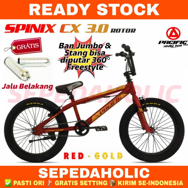 Sepeda Anak Laki BMX PACIFIC SPINIX CX 3.0 ROTOR stang bisa diputar 360° ban jumbo 20 Inch Garansi R
