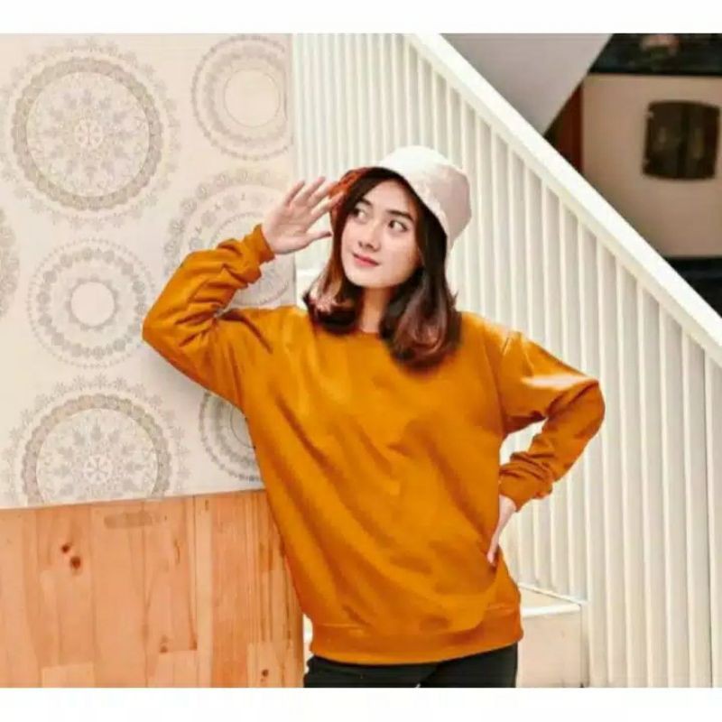 BASIC SWEATER POLOS WANITA BAHAN FLEECE