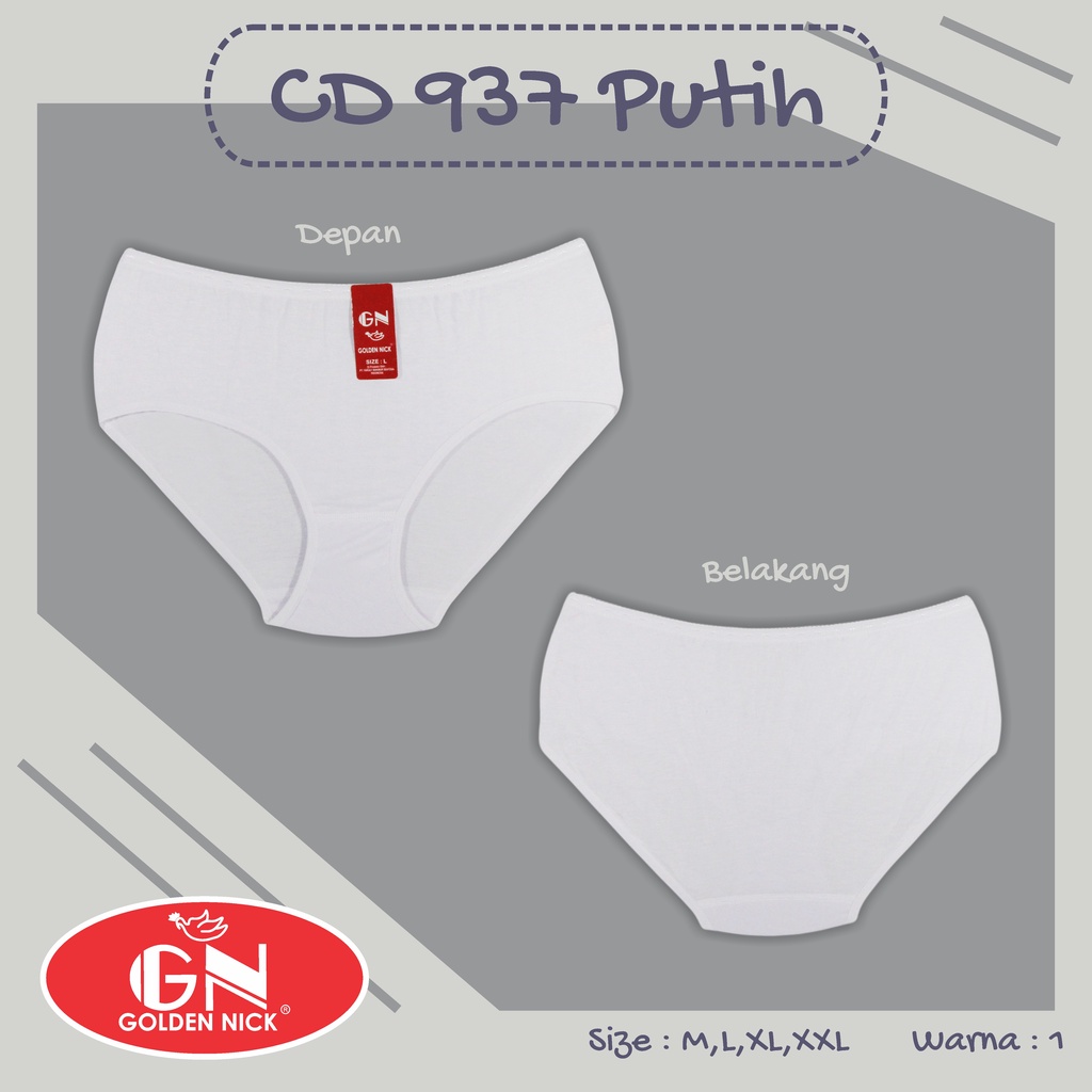 GOLDEN NICK - (12Pcs) LUSINAN Celana Dalam Wanita - WARNA NETRAL -  CD GN - Pakaian Dalam - Underwear